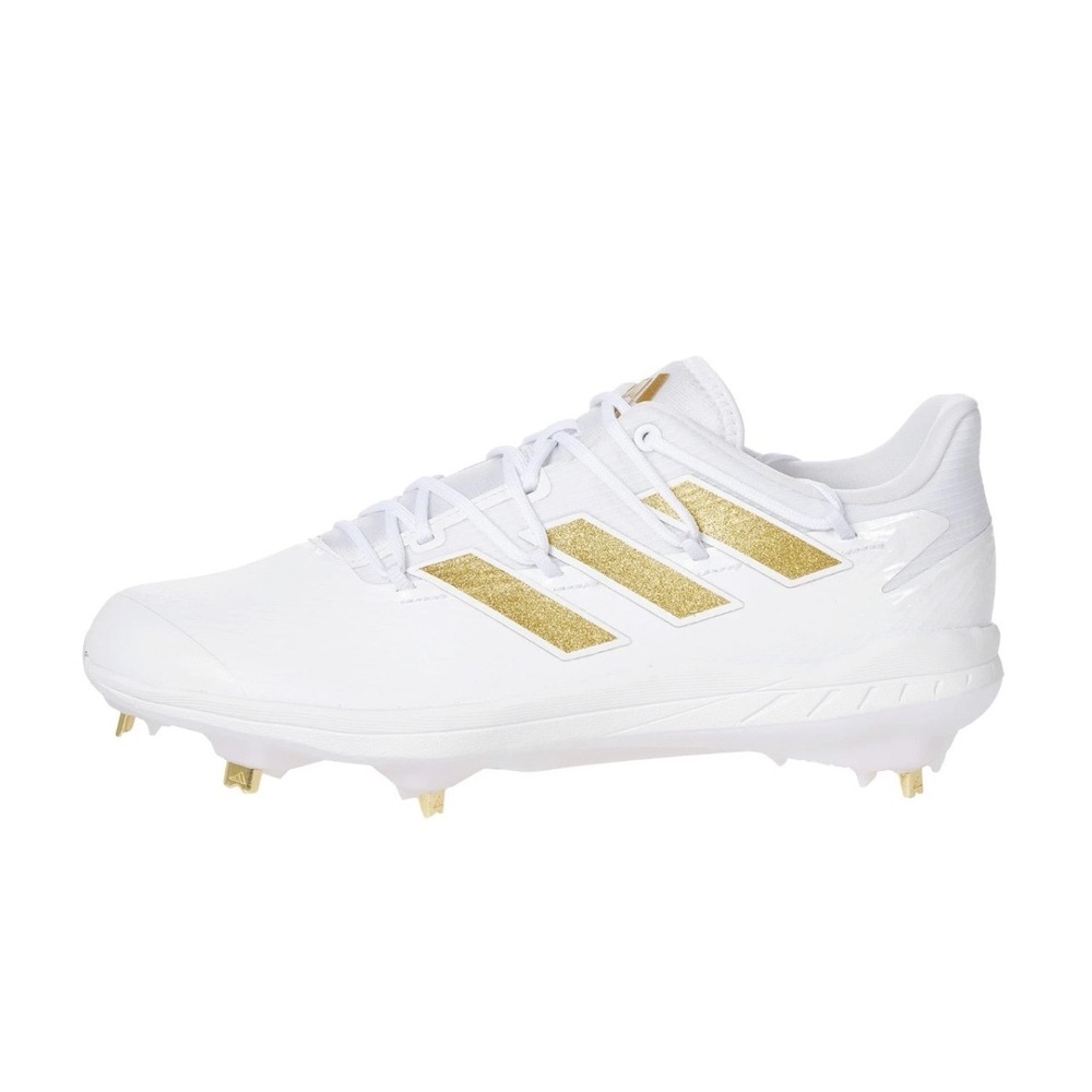 Adidas Adizero Afterburner 8 NW Metal Baseball Cleats White Gold Mens 10 GW0263